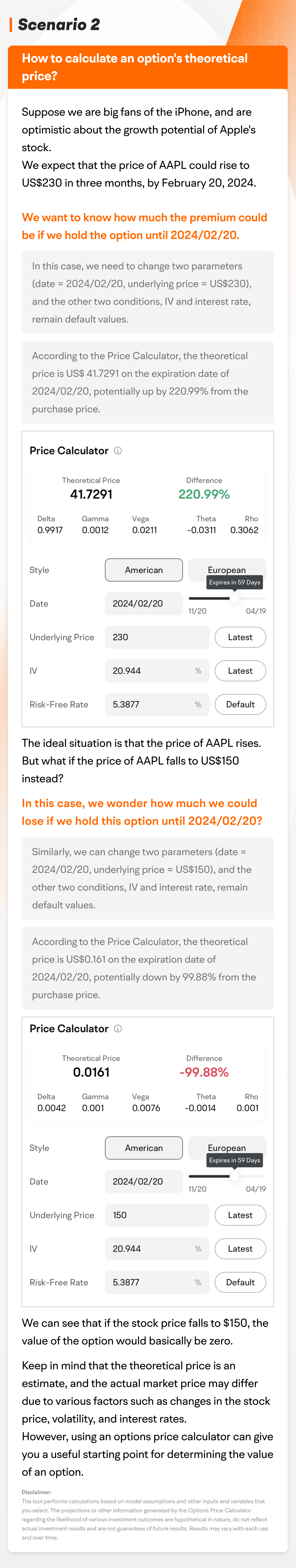 Options Price Calculator: How to calculate the theoretical future price of an option -4
