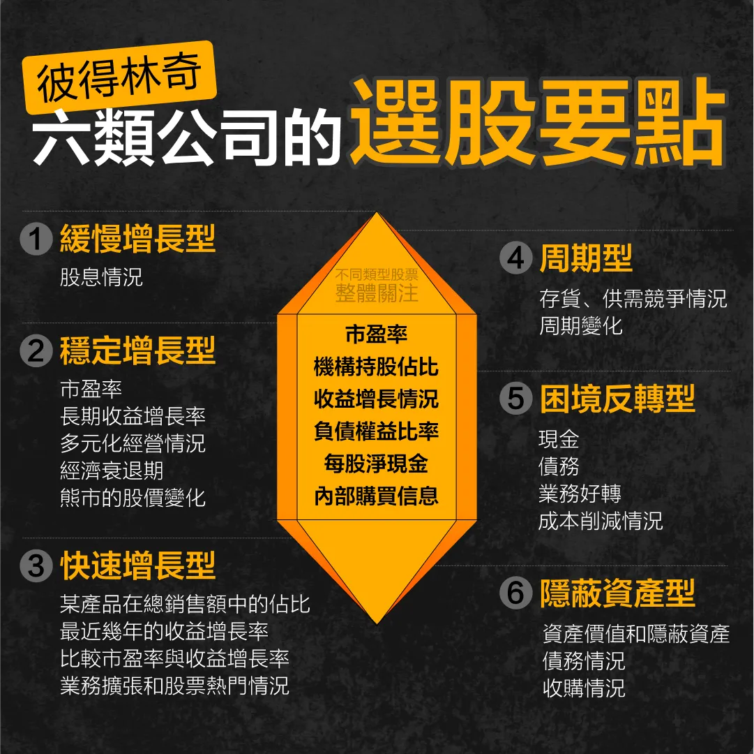 Peter Lynch, with an ROI of 29%: Key points for selecting Stocks in 6 categories. -4