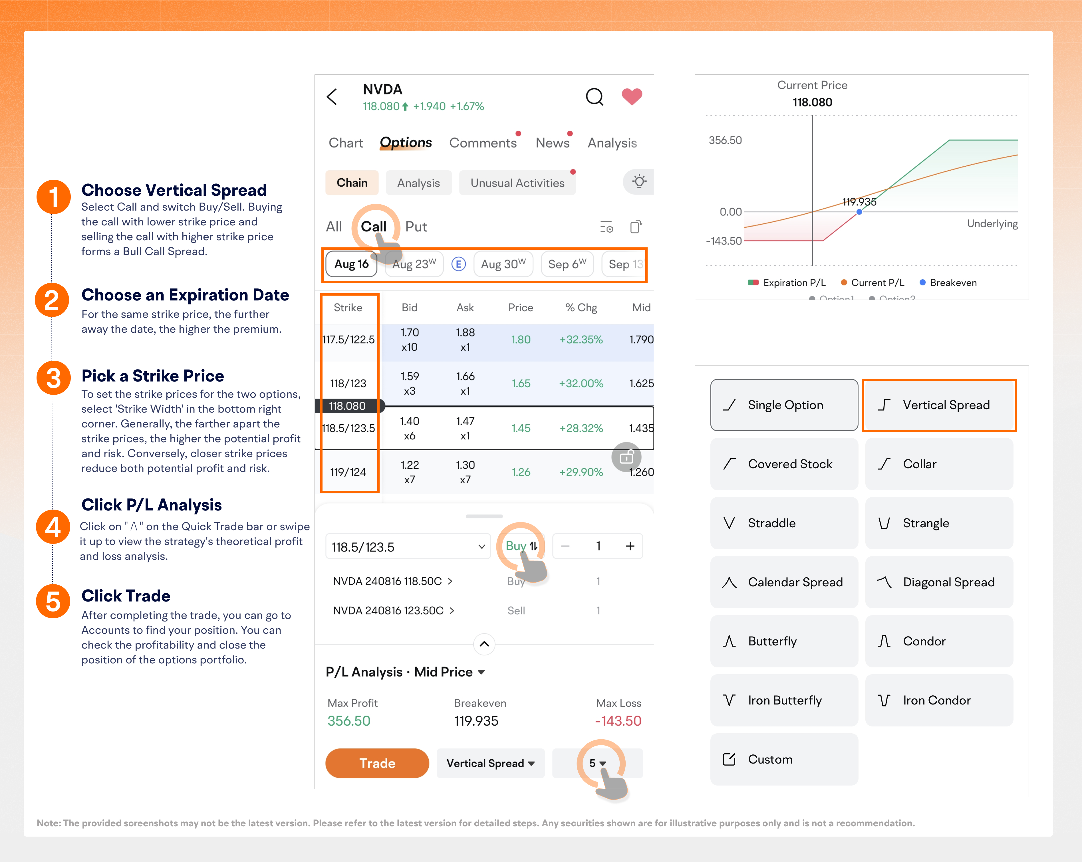 Note: The provided screenshots may not be the latest version. Please refer to the latest version for detailed steps. Any securities shown are for illustrative purposes only and is not a recommendation.