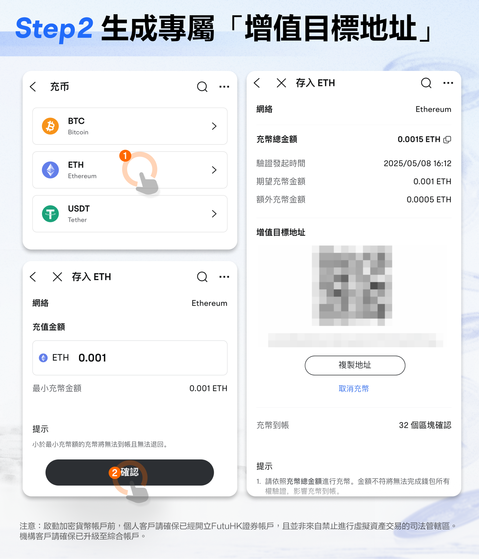 How to Recharge USDT/BTC/ETH | Futu Deposit Guide