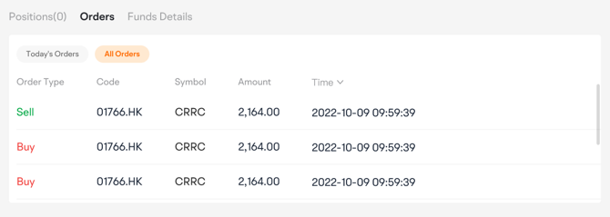order details for paper trading