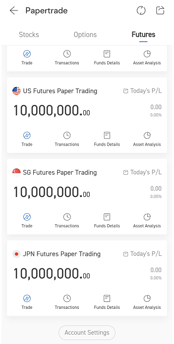 $10,000,000 virtual cash for futures trading