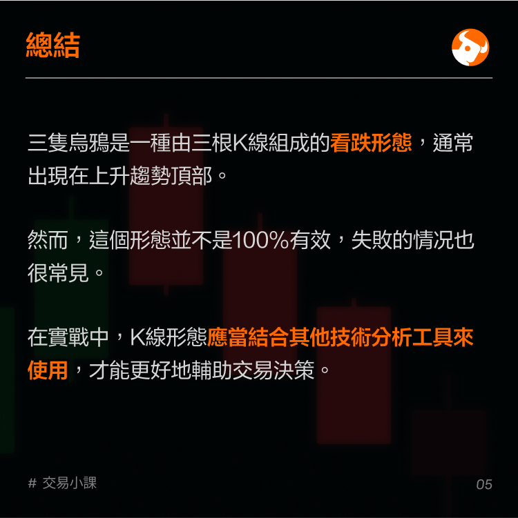 Top reversal pattern: three crows -6